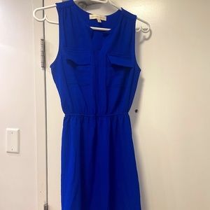 Electric Blue Dress with Breast Pockets